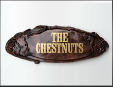 Large log house name sign