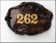 Small Log House Number Sign